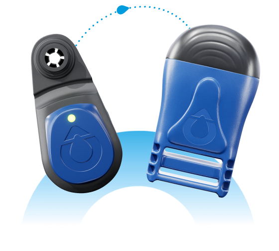 SenseHub neck and ear tags in blue color